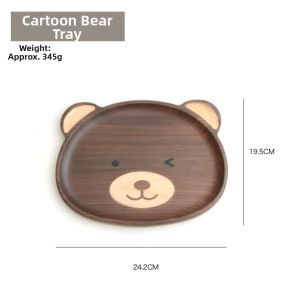 Cartoon Bear Walnut Wooden Tray