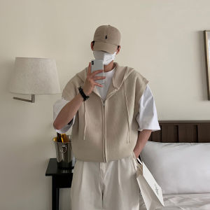 Áo Len Cardigan Dệt Kim Không Tay Dáng Rộng Cho Nam Mùa Xuân Thu Phong Cách Nhật Bản Cao Cấp Áo Khoác Ngoài Thường Ngày Áo Len Cardigan