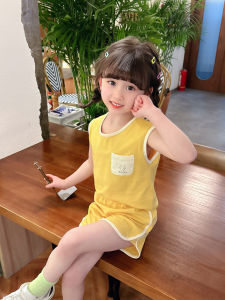 Bộ Đồ Thể Thao Mùa Hè Cho Bé Gái Bộ Đồ Hai Mảnh Thường Ngày Bằng Vải Cotton Pha Trộn in Họa Tiết Mùa Hè Cho Trẻ Em