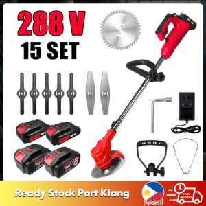 288V Cordless Electric Lawn Mower Grass Cutter Trimmer with Wheel Battery chargeable Grass Cuter Grasscutter Portable