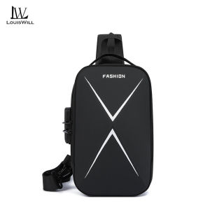 LouisWill Mens Chest Bag Multi-Functional Crossbody Bag Business Anti-Theft Lock Bag Combination Lock Casual Sports Street Shoulder Bags Messenger Bag Stylish Handheld Motorcycle Chest Bag
