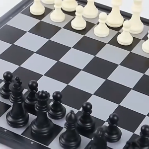 Magnetic Chess Set Foldable for Kids Portable Family Game Set Travel Game With Durable Plastic Pieces Chess Board Set