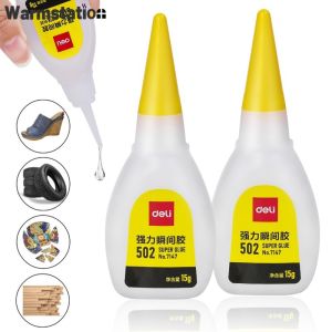 1-3pcs Deli 502 Super Glue Instant Quick-drying Cyanoacrylate Adhesive Leather Rubber Wood Metal Strong Bond Liquid Glue Tool