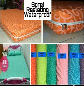 SPREI RESLETING WATERPROOF ANTI OMPOL MOTIF TINGGI 15 CM
