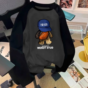 Áo Thun Lót Lông Cừu Dày Ấm Áp Mùa Đông Cho Nam Áo Thun Cotton Dài Tay Cổ Tròn in Chữ Thời Trang Thường Ngày