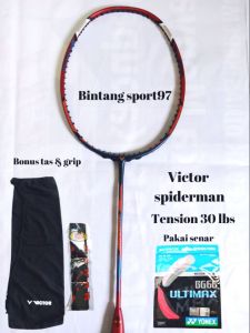 raket badminton victor spiderman 30lbs raket victor spiderman