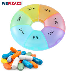 Weekly Pills Organizer โรคข้ออักเสบ Friendly BPA Free Travel 7 วันกล่องยาขนาดใหญ่ช่องถือวิตามิน น้ํามันตับปลา
