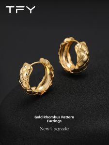 TFY | Golden Diamond Pattern Winter Simple Elegant Luxury Earrings