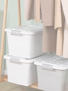 NEST Stackable Storage Box With Wheels Plastic Storage Box Organizer For Clothes Large Capacity Container With Lid