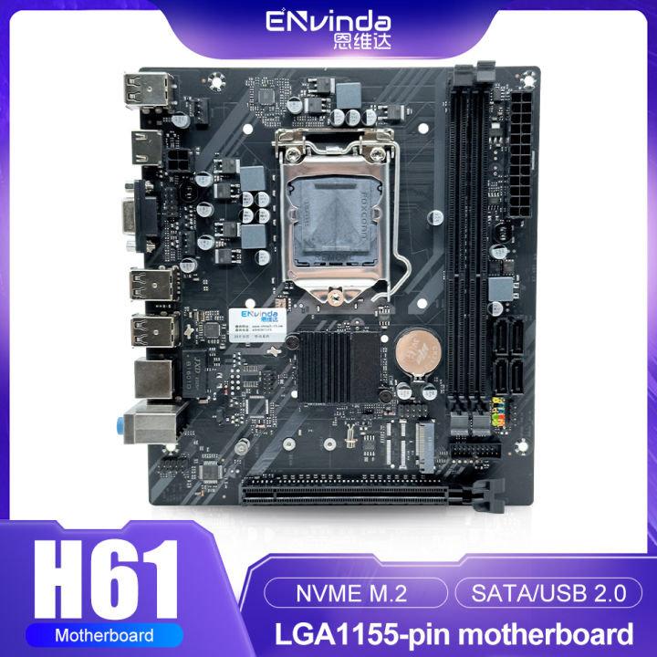 ENVINDA H61 Motherboard LGA 1155 Kit Compatible With Intel Core CPU 2nd And  3rd Generations Supports NVME SDD Lazada PH