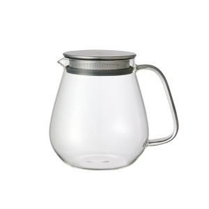 KINTOCAST Glass Tea Pot Heat Resistant Single Pot with Stainless Steel Lid for Brewing Flower Tea Fruit Tea And Home Use