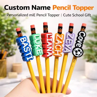 Customized Pencil Topper 3D Printed Personalized Name Pencil Topper Pen & Straw Name Tag Kids School Supplies Gift Idea PH