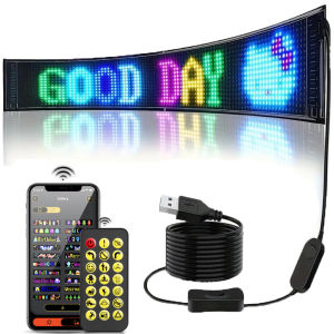 LED RGB Matrix Panel Rolling Advertisement LED Sign USB 5V with Remote Programmable logo light for Car Shops Offices Restaurants