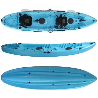 Lure Canoe Rowboat Double Kayak Rowboat Fishing Boat Plastic Hard Boat Thickened Three-Person Boat Plastic Boat Platform Boat