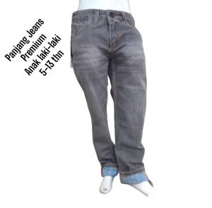 PANJANG JEANS POLOS PREMIUM ANAK LAKI--LAKI//5-12 TAHUN//PINGGANG FULL KARET//COD