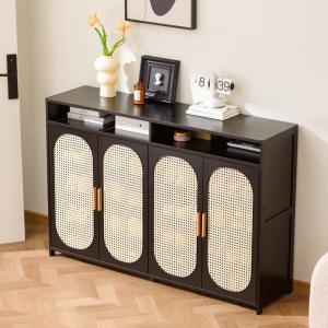 Bamboo Shoe Cabinet 40+Pairs Shoes Rak With Rattan Door Dustproof Breathable Kabinet Kasut Entrance Shoe Organisers Home大容量防尘桌面鞋柜