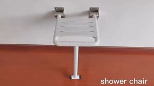 Wall-Mounted Foldable Bath Chair Max Load 150kg Toilet Bathroom Chair Safety Folding Shower Chair Stool Fluorescent