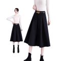 Chân Váy Ngắn Xếp Ly Cao Eo Size Lớn Màu Đen, Kiểu Dáng Chữ A Thanh Lịch, Chất Liệu Polyester, Phong Cách Thường Ngày, Thời Trang Xuân 2026 Mới. 