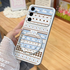Ốp Điện Thoại Hình Thỏ Đan Len Mùa Đông Phong Cách Kawaii Cổ Điển Dành Cho Samsung Galaxy S26/S25/S24/S23/S22 Ultra FE - Chống Sốc Chống Trầy Xước Chống Bụi Chống Trượt Có Giá Đỡ