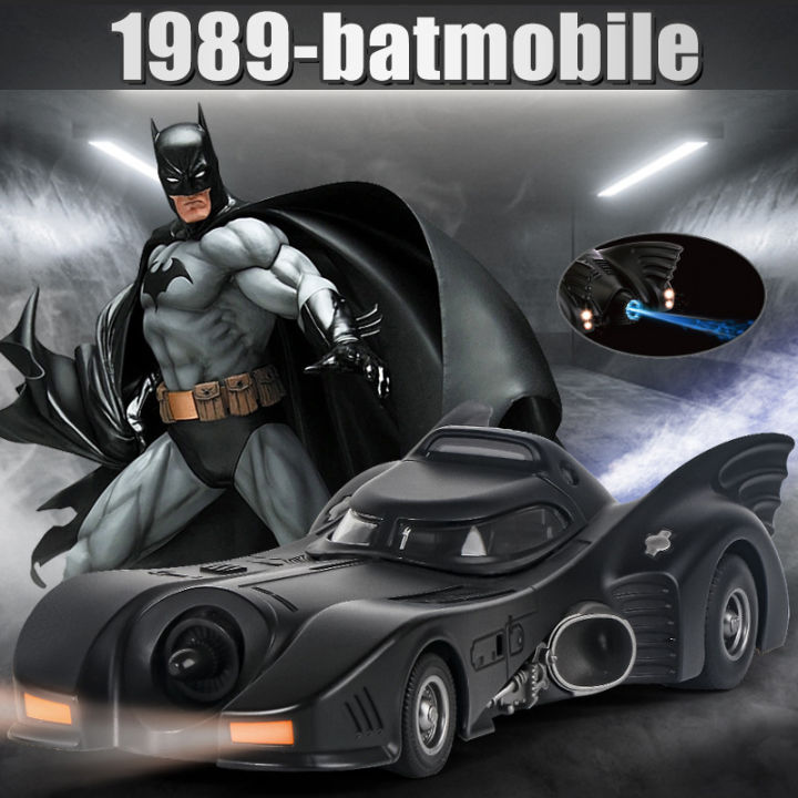 1/24 1989 Batmobile diecast car qiyi Genuine authorization Light and Sound Spray Zinc Alloy Model Toys Cars Collection Hot Wheels Model Toy Pull Back Toys for Boys for 3 Years Old and above