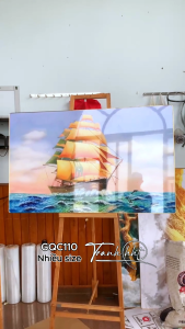 Tranh thuận buồm xuôi gió decor treo tường Tranh tráng gương thuận buồm xuôi gió trôi trên biển lớn treo tường GQC110