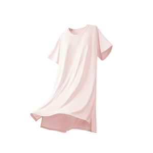 MiiOW | Casual Home Clothes Womens Summer Outdoor Wear With Chest Pad T-shirt Dress Round Neck Short Sleeve Sleep Dress Simple Style