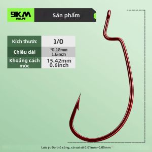9KM DWLIFE | Móc Câu Red Hook EWG 9KM 25-50 Cái Thép Carbon Cao Cấp Móc Câu Lệch Tâm Dành Cho Mồi Mềm Móc Câu Có Ngạnh Rộng Dùng Cho Câu Cá Bass Texas Rig Nước Mặn Nước Ngọt