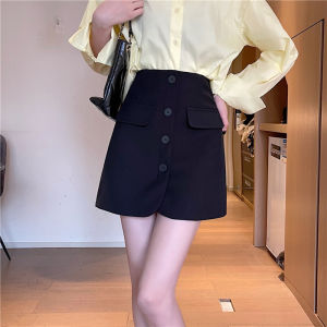 High Waist A-Line Mini Skirt for Women Spring New Style plus Size Uneven Hemline Slimming Short Skirt Korean Style Commute