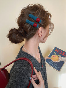 Versatile round Bead Side Hair Clip Womens New 2025 Elegant Feeling Fringe Forehead BB Clip Simple Style Hair Accessories