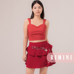 RIMINI - Bawahan Cewek Rok Celana Mini Bordir Bunga Ruffle XS-XL - Alina Skirt 85791