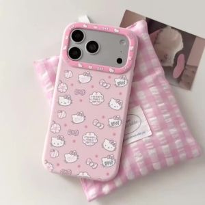Sanrio | 3D Sanrio Liquid Silicone Full Screen Pink Star KT Phone Case For iphone 16 Pro 15 17 Pro Max Shockproof Protective Soft Cover