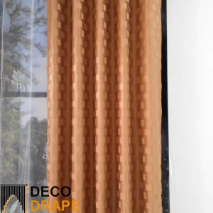 Gorden Jendela Rumah Murah Motif Kotak Kain Poliester Lembut Model Smokering