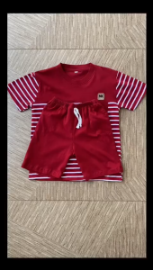 Setelan Baju Anak Kombinasi Saku Bahan Katun Combad 30s Usia 1-6 Tahun Nana Kids Wear