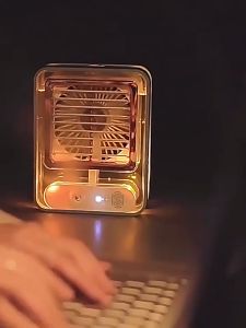 New Model - Automatic Mini Air Cooler with 7 Colors LED Light, 7 Sizes, 7 Colors, White Noise and Sleep Sound, Portable and Rechargeable, Energy-efficient