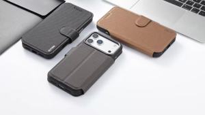 Ví Đựng Thẻ Không Dây Bằng Da Giả SUTENI Tích Hợp Sạc Không Dây Dành Cho iPhone 17/16/15/14/13 Có Nắp Gập Từ Tính Kiêm Giá Đỡ Điện Thoại
