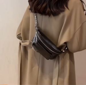 F7241 Tas Selempang Slingbag Rantai Wanita Import