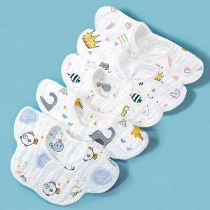 [Einmilk] Kelopak Celemek Bayi 360 Rotate Drool Bibs Baby Bibs 100% Cotton Celemek Makan Bayi Bandana Dribble Bib Kasa Bayi Handuk Bayi Slabber Bayi QBI-
