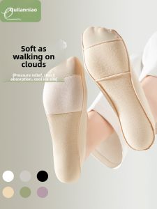 OULIANNIAO | Ice Silk Boat Socks Womens Summer Thin Invisible Cotton Pad Absorbent Breathable Anti Slip High Heel Socks European Bird Brand
