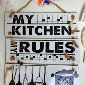 HIASAN DINDING GANTUNG SIGN DAPUR KITCHEN RENTENG 3 KAMAR DEKORASI RUMAH WALL DECOR