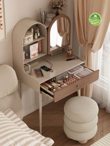 DMX | Bedside Small Solid Wood Vanity With Mirror