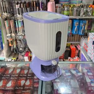 Dispenser Beras 10 KG Rice Dispenser Tempat Wadah Penyimpanan Beras Otomatis Dengan Wadah Pengering Beras