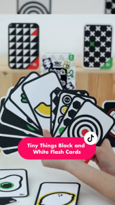 Tiny Things Black & White Educational Flash Cards | Newborn Baby Homeschool Visual Stimulation
