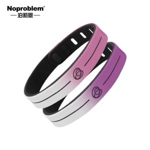 Pearlion Negative Ion Energy Basketball Silicone Sports Bracelet UV Color Changing Couple Wristband Men and Women Can Carve Writing
