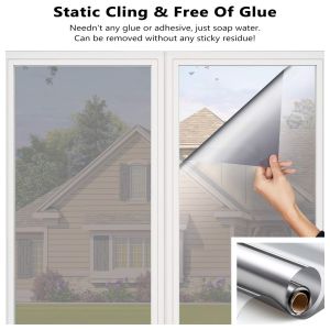 AFDB | Heat Control UV Blocking Window Film Self Adhesive Privacy Anti Glare for Home Office Car Glass Door Reusable