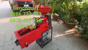 Khung máy xay xát lúa gạo có lọc sạn tặng kèm sàng xát