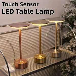 LED Table Lamp Touch Sensor Night Light USB Rechargeable Dimmable Portable Bedroom Wireless Reading Lamp Restaurant Hotel Bar