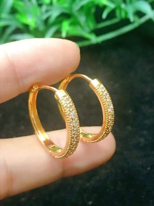 (251) 10k gold loop earrings for daily use not faded | Lazada PH