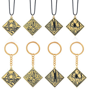 Game Magic Ring Keychain Stargazer Girl Legend Amulet Game Props Pendant Necklace For Women Men Jewelry Accessories Gifts