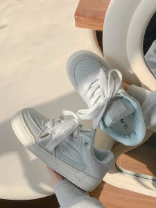 Womens Breathable Casual Shoes Spring 2024 Cross Buckle College Style round Toe Rubber Outsole Thick Bottom Bread Shoes