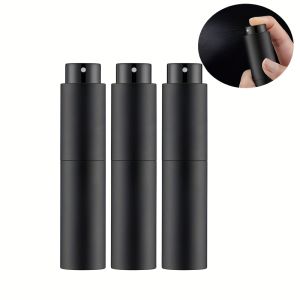 10ml Travel Perfume Sprayer Refillable Cologne Container Empty Dispenser Spray Bottle for Mini Sprayer Size (Black)